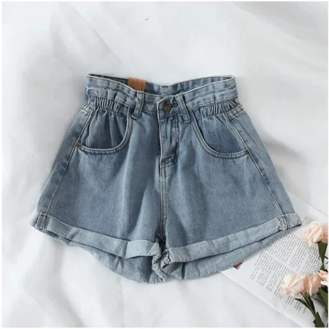 PTKPCC nouvel été coréen rétro taille haute jean ample Shorts femmes bord polyvalent décontracté pantalons chauds femmes vêtements jean PTKPCC 2