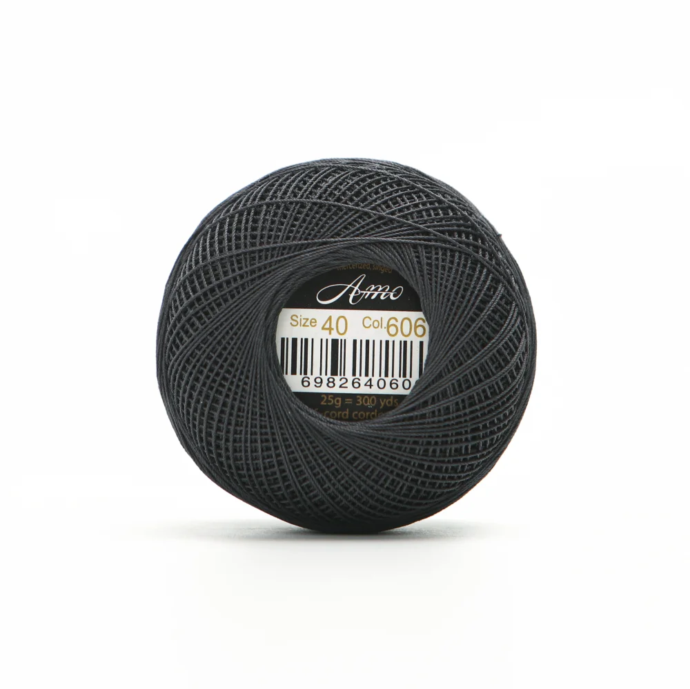 Premium 40-Size Double Mercerized Egyptian Cotton Crochet Thread – Perfect for Tatting Projects, 25g Ball, 300 Yards, Available in 56 Vibrant Colors