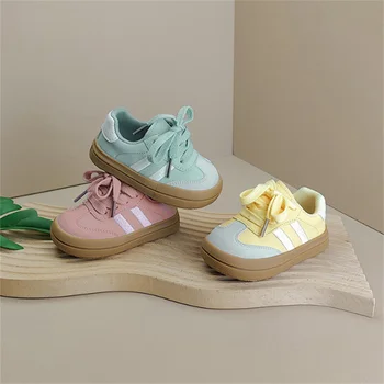 2025 New Spring Baby Shoes Leather Toddler Kids Sneakers Outdoor Boys Tennis Soft Sole Fashion Little Girls Sneakers EU 16-25 1
