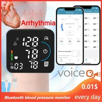 Bluetooth Voice Wrist Blood Pressure Monitor USB Rechargeable Large Display Tonometer Digital Sphygmomanometer baumanometer 1
