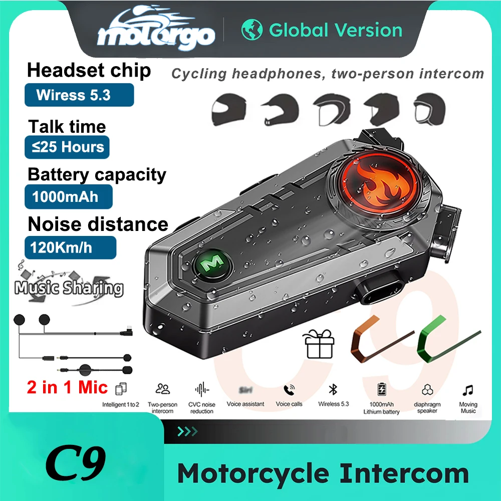 C9 Helmet Bluetooth Intercom for Motorbike