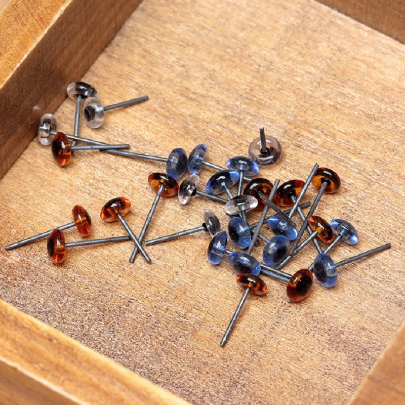 150 Pairs Safety Glass Eyes 5mm for Needle Felting Sewing Bear Dolls Puppet Stuffed Animal Toy Blue/Brown/Clear Crafts DIY Tool