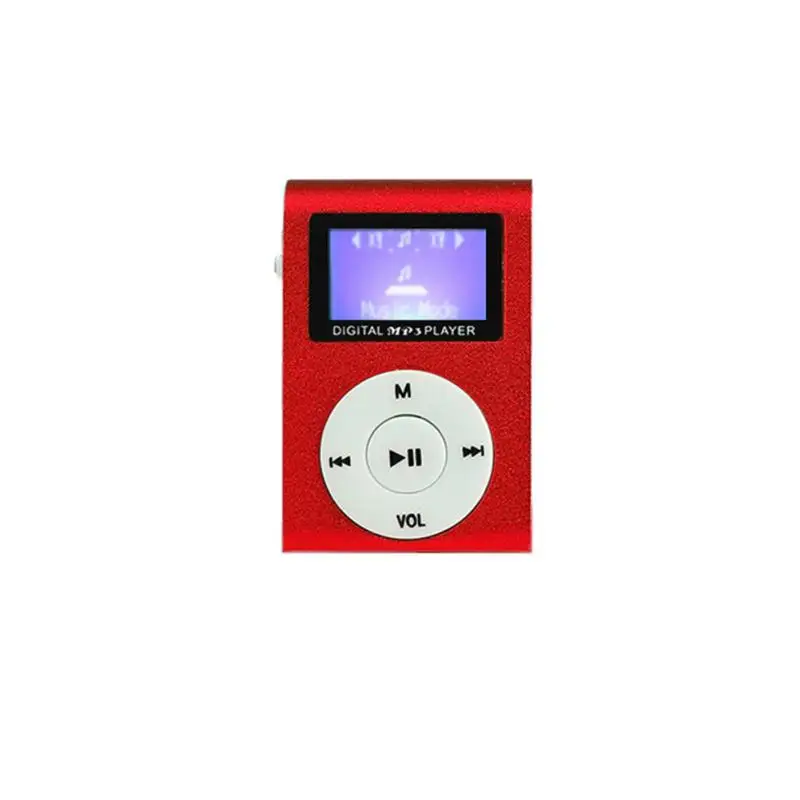 Mini Cube Clip-type Mp3 Player Display Rechargeable Portable Walkman Sport Mp3 Music Speaker with Earphone Usb Cable