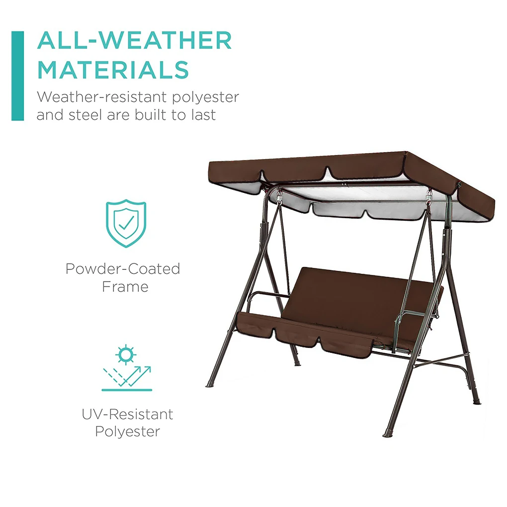 Swing Chair Awn Garden Swing Canopy Seats Replacement Set Seats Covers + Canopy Cover Waterproof Roof Replacement
