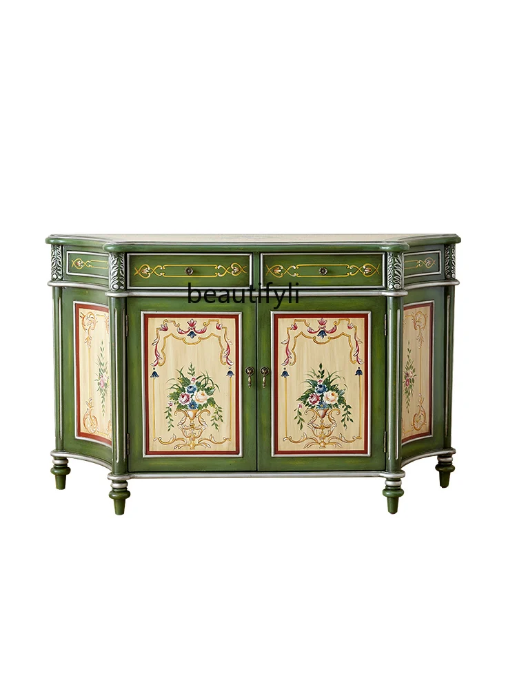 

American Style Entrance Hallway Living Room Solid Wood French Cabinet Porch Cabinet Screen Cabinet Curio