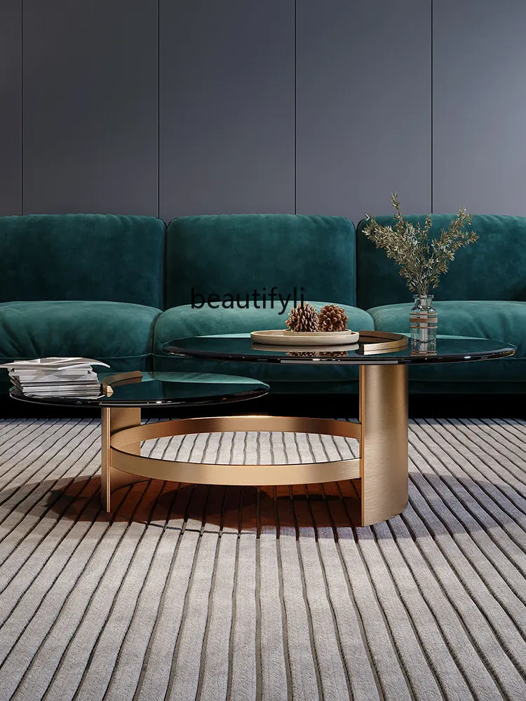

Italian Minimalist Coffee Table Nordic Villa Living Room Furniture Size round Overall Combination Coffee Table