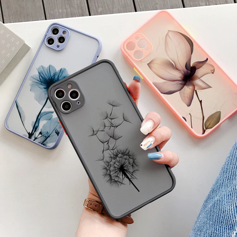 Luxury Vintage Rose Flower Phone Case - Elegant Black Shockproof Cover