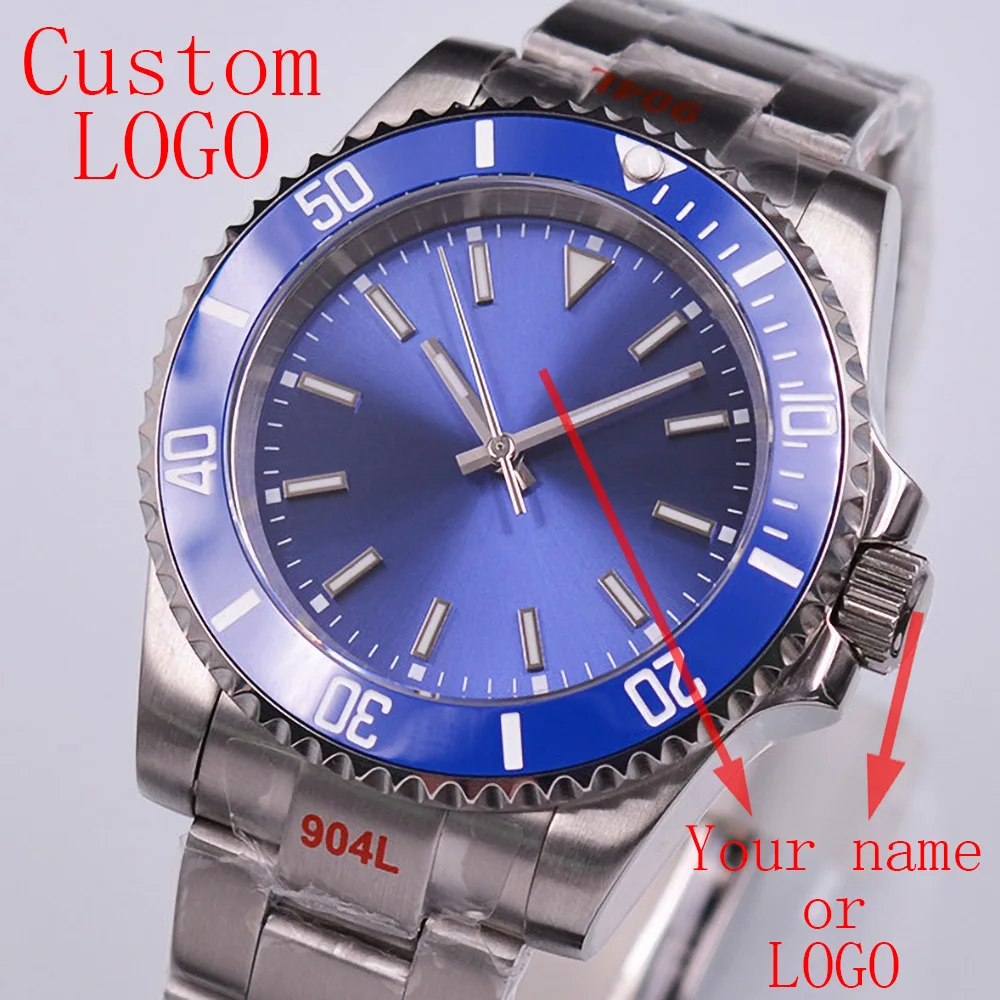 

40mm DEBERT Custom LOGO Sapphire Glass Miyota/NH35 Automatic Movement Mens Watch Sterile Dial Stainless Steel Luminous Watch