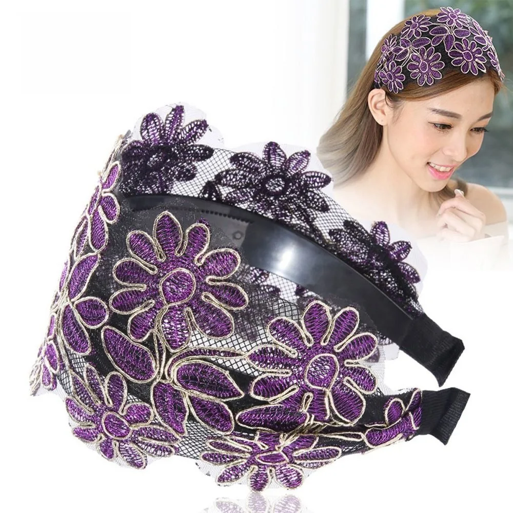 

Slip Tooth Hair Hoop Embroidery New Headwear Wash Face Mother Hair Hoop Korean Head Wrap Women Hair Hoop Lace Headband