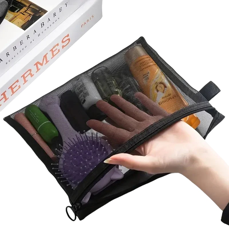 1/3pcs Mesh Clear Cosmetic Bags Small Large Black Makeup Bag Portable Travel Toiletry Organizer Case Lipstick Storage Pouch 6