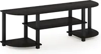 Turn-S-Tube Wide TV Stand with 3-Tier Open Storage, Espresso/Black, Holds 55-Inch TV 5