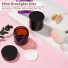 10Pcs Amber Glass Jars Straight Sided Cosmetic Jars Empty Cosmetic Containers For Cosmetic Cream Lotion 60ml Face Cream Bottles 2