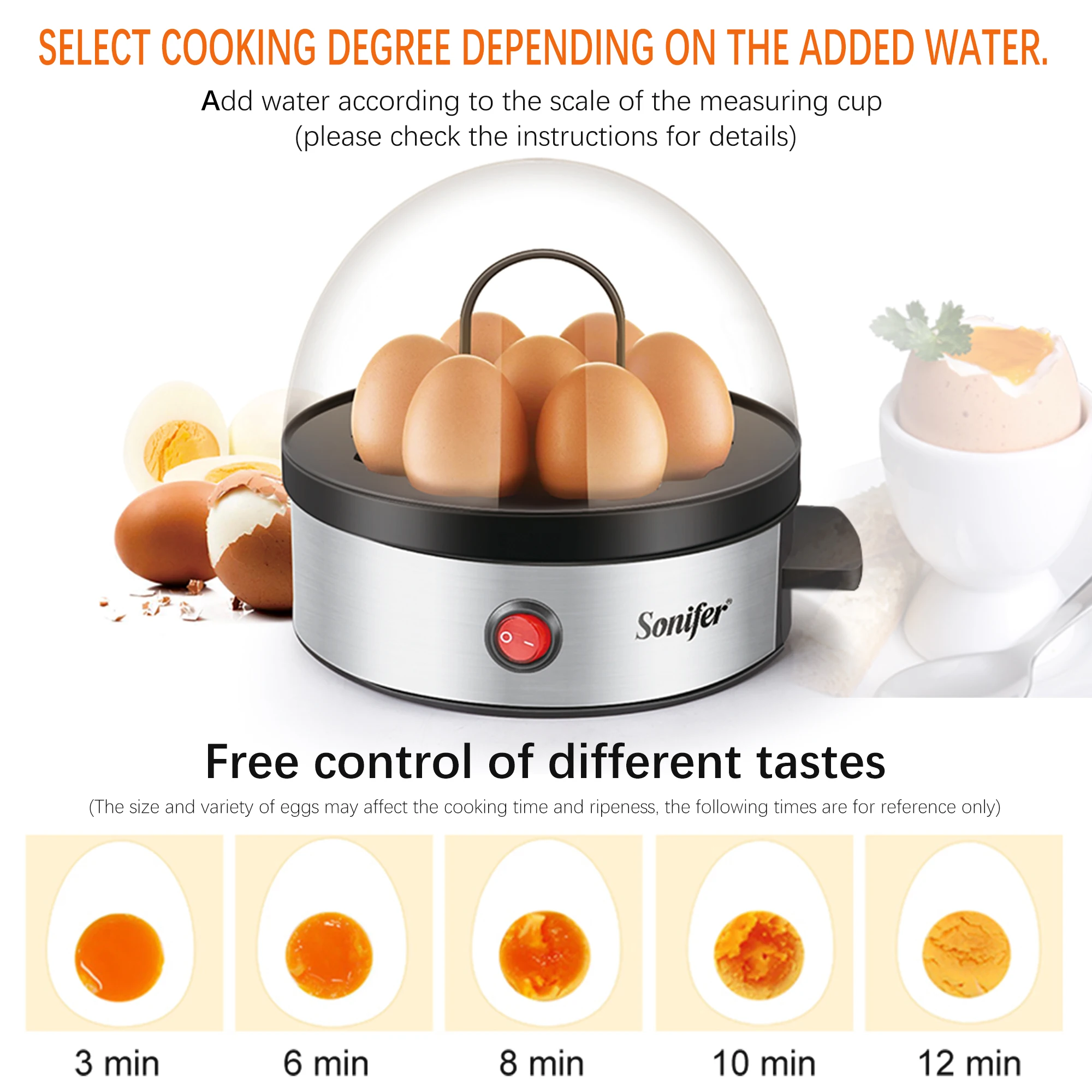 Electric Egg Cooker 7-Capacity BPA-Free Hard-Boiled Egg Maker with