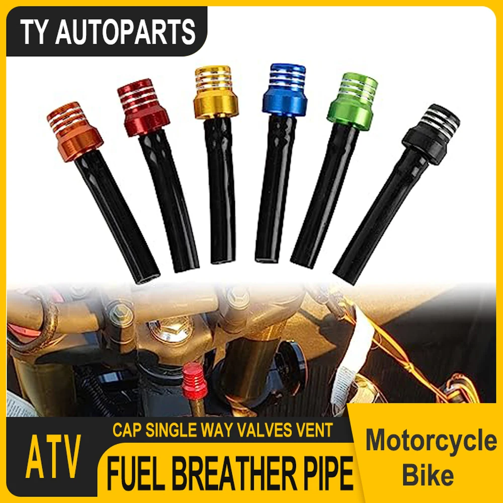 Motorcycle Gas Fuel Cap Single Way Valves Vent Breather Hoses Tubes For ...