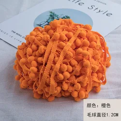 Vibrant Mini Pom Pom Lace Trim for Creative DIY Projects (Orange)