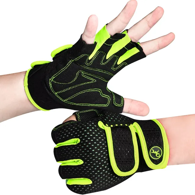 Moreok workout gym gloves men women mm sbr pads half finger wrist support exercise fitness gloves