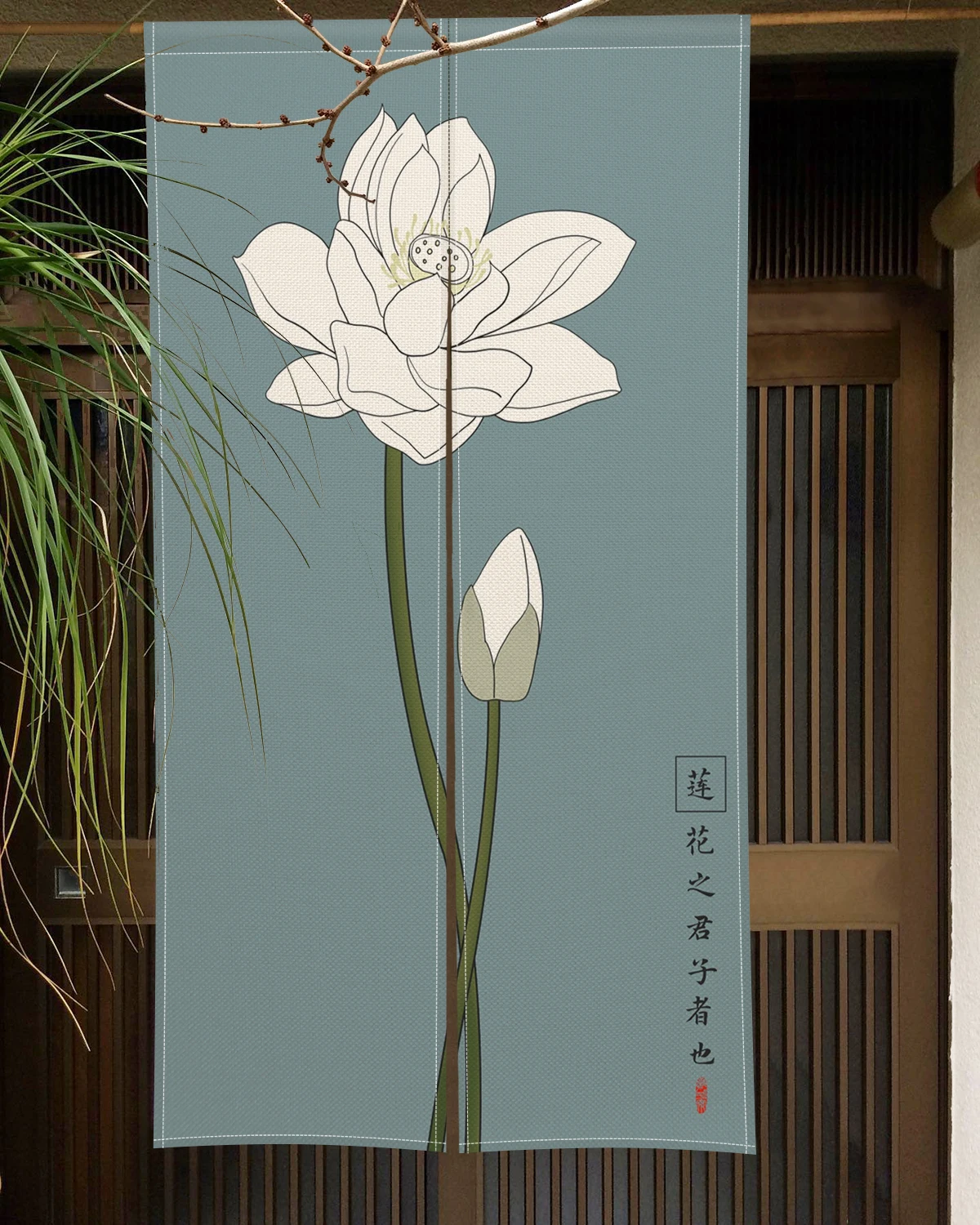 Japanese Noren Doorway Chinese Traditional Painting Door Curatin Plum Blossom Izakaya Kitchen Bedroom Bathroom Door Decor Flax