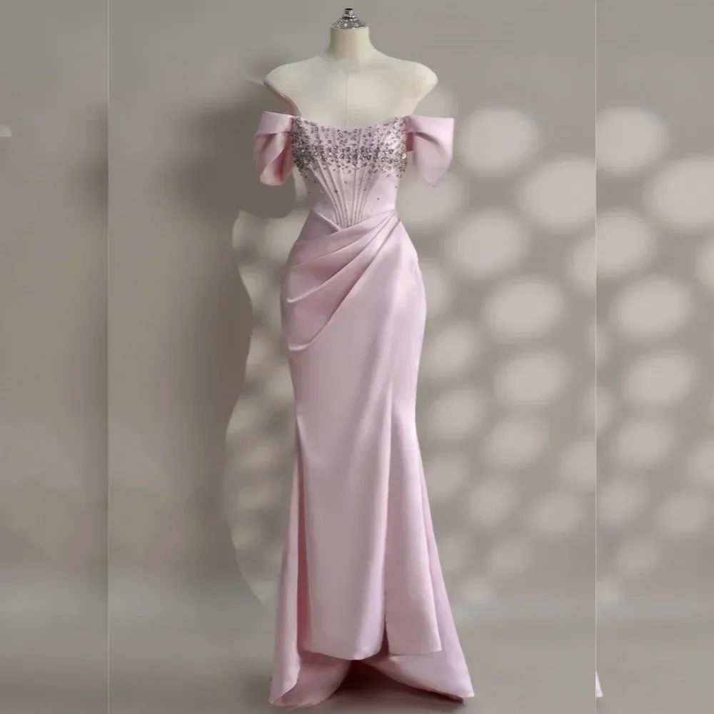 Chinese Style Sequined Jersey Pleat Mermaid Off-the-shoulder Midi Cocktail Dresses Formal Casual Simple Retr cocktail dress