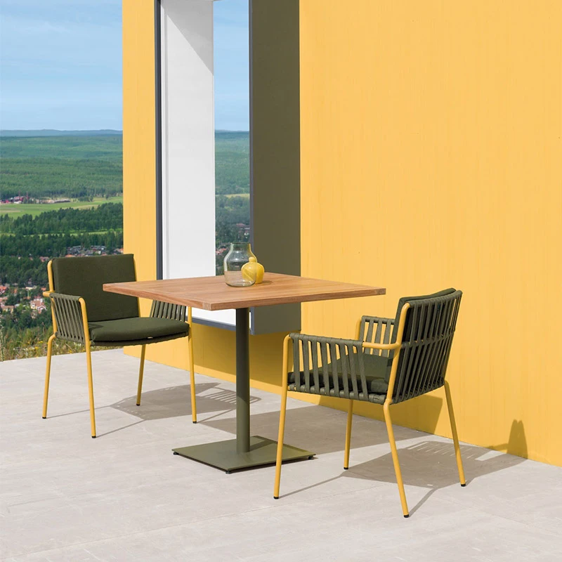 

Nordic outdoor rattan three-piece courtyard terrace garden furniture leisure balcony table and chair coffee table combination