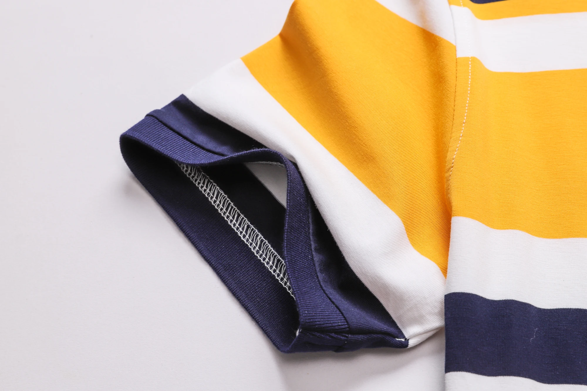 TACE&SHARK 2024 Summer Fashion Yellow Stripes Polo Shirt Brand Shark Camisa Masculina Mens Polos Shirts Clothing 3XL 18