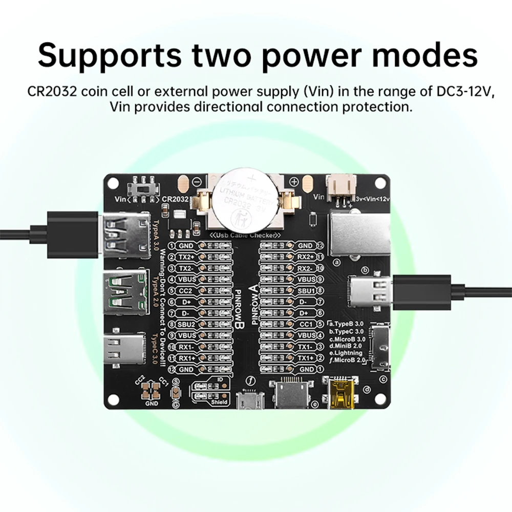 Cable Tester DT3 Data Cable Antimaly Detection Board USB Cable Tester IOS Android Type-C Micro Short Circuit Switch Test Board Tool Type B cable tester