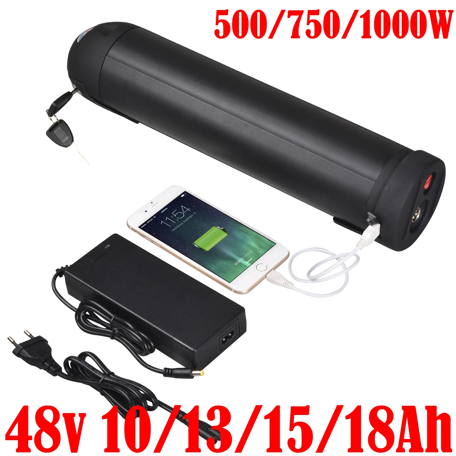 

36V 13AH 15AH 48V 10AH 13AH lithium battery pack 1000W 48V 13AH electric bicycle battery for 500W 750W 1000W motor free duty