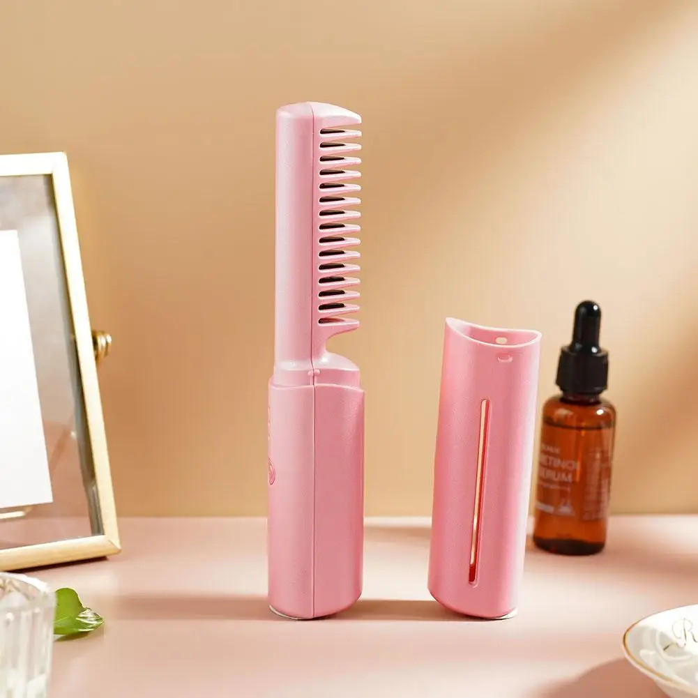 Description Picture 2 of itemStraight Hair Comb Curling Stick Mini USB Charging For Wireless Hair Straightener Heatable Lazy Person Portable Travel Roll