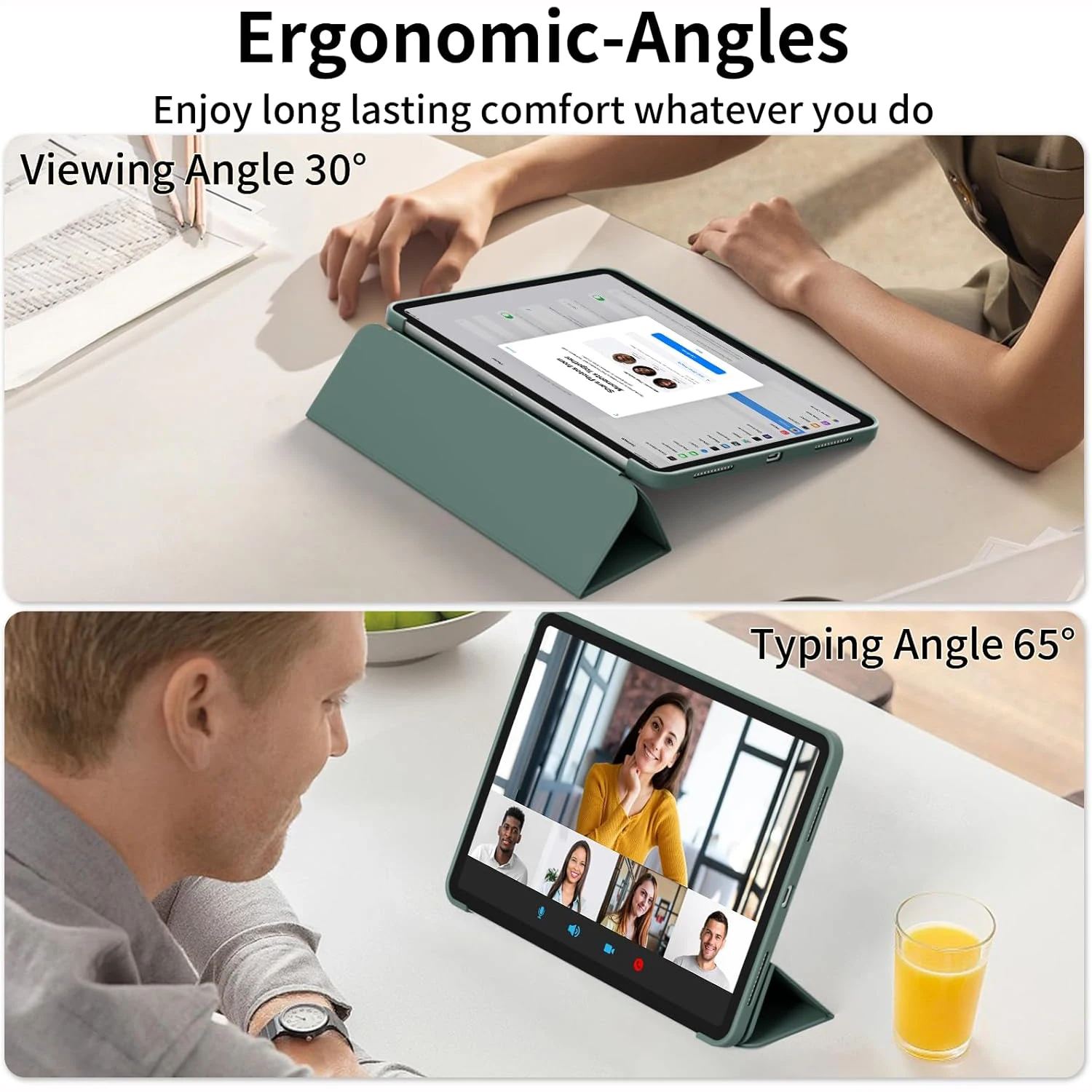 Tri-fold Flip Case Magnetic Stand PU Leather Protective Cover
