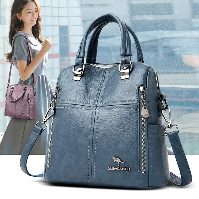 

Travel High Teenagers 2023 Bag Leather Women Shoulder Girls For Quality Mochila Bags New Multifunction School Backpack Bagpack