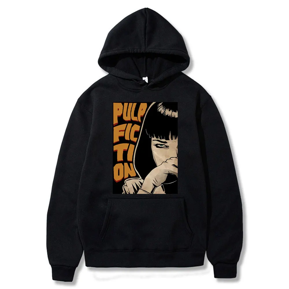 

Movies Quentin Tarantino Pulp Fiction Graphic Hoodie Men Women 90s Classic Vintage Sweatshirt Male Loose Oversized Streetwear