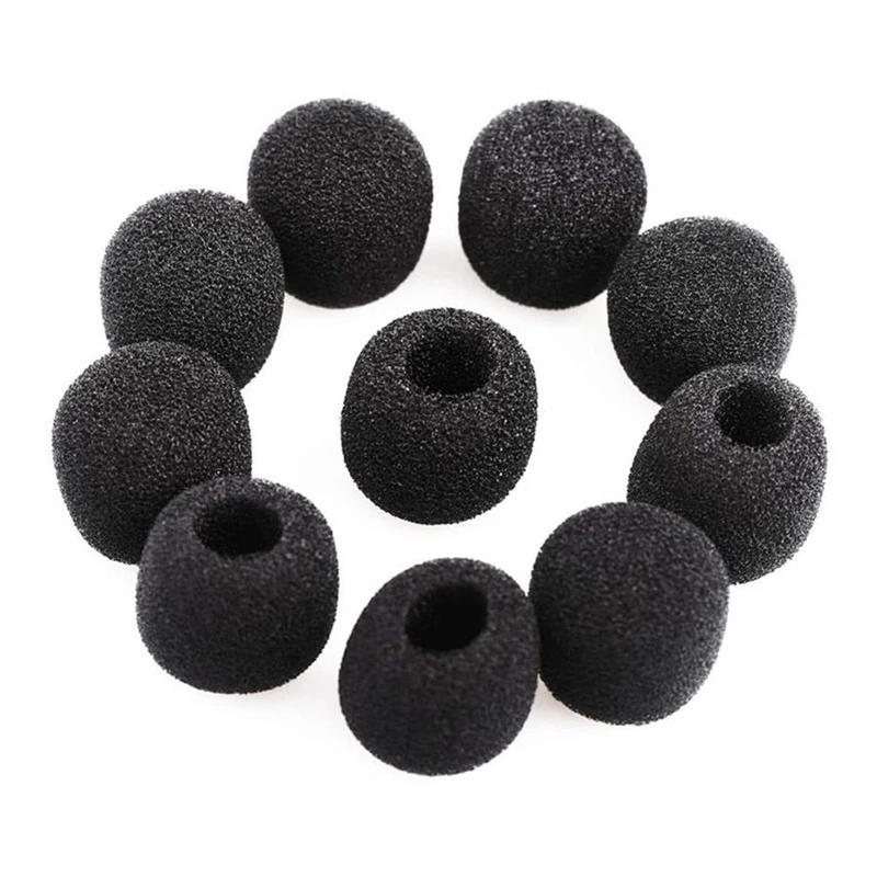 10PCS Microphone Windscreen Sponge Cover Headset Mic Foam Cover Protective Cap for Gooseneck Meeting Mic