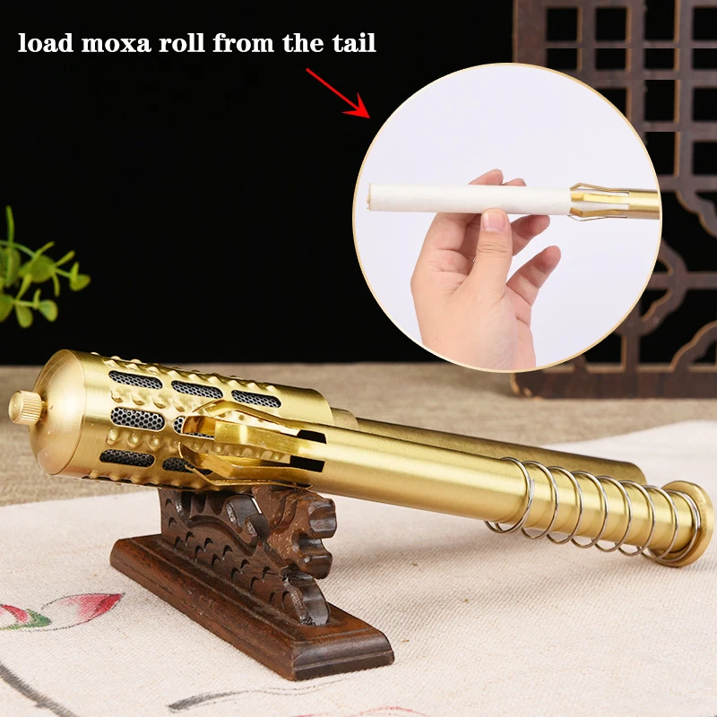 High-class Moxibustion Roll Hand Held Burner Moxa Therapy Rotatable Warm Body Meridian Massager Acupoint Pressure Dual Purpose