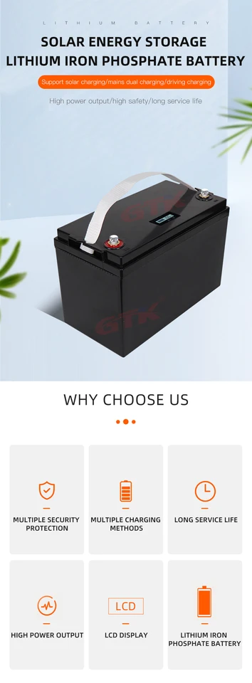 GTK-リチウム電池,12V,24V,36V,30Ah,40Ah,50Ah,60Ah,100Ah,LiFePo4