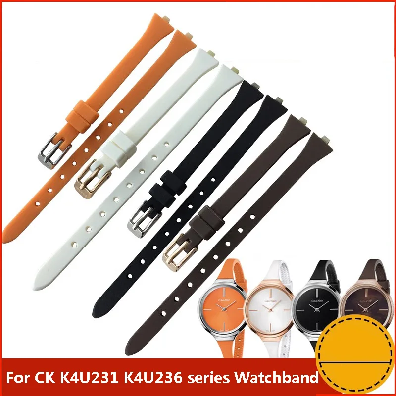 

Soft Silicone Watchband for CK K4u231 K4u236 Series Bracelet Female Waterproof High Quality Rubber Watch Straps 3 mm Wristbands