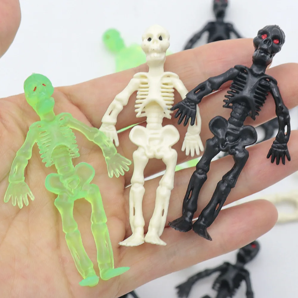 

10pcs Halloween Stretchy Toys 10pcs Halloween Rubber Skeleton Toys Halloween Party Favors For Kids Stretchy Skeleton Bulk Set