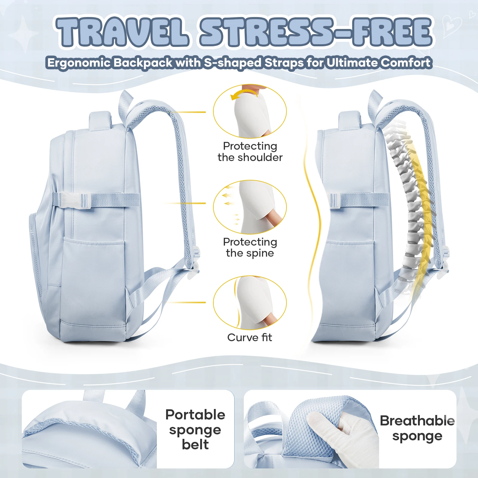 Casual Laptop Backpack for Men and Women, School Backpack for Boys and Girls, College Bookbag, Middle High School Teens Book Bag