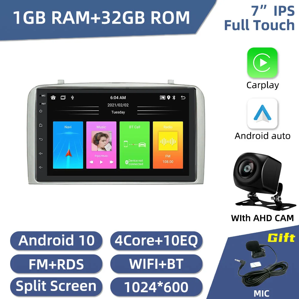 Radio para coche con Android 2 Din para Alfa Romeo 147 2000-2010, reproductor multimedia con GPS, radio para coche de 7 pulgadas, Carplay automático