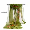 8 Colors Women's Long Chiffon Scarf Butterfly Flower Print Soft Wrap Shawl Silk Ladies 6