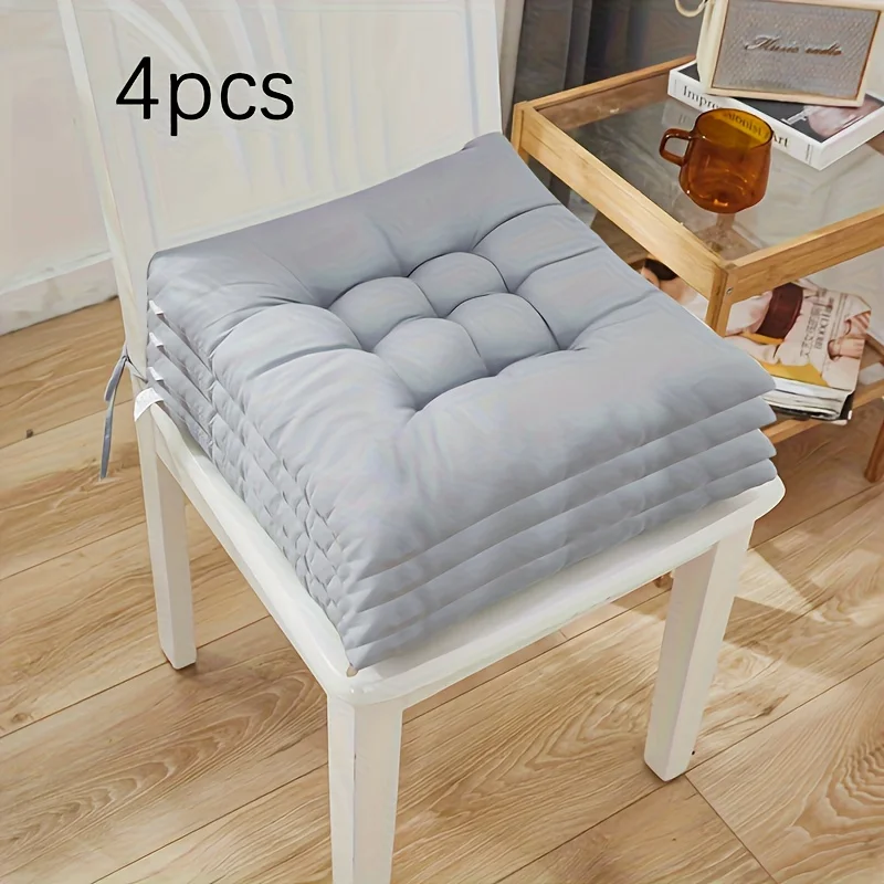4PCS Soft and Breathable Modern Square Seat Cushion, Office Seat Cushion, Floor Cushion, Thick Soft Cushion in Winter