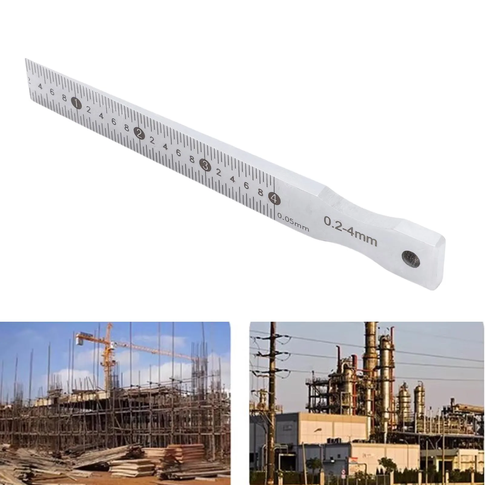 Stainless Steel Gap Gage 0.2-4mm Range 0.05mm Accuracy Multifunctional Taper Gage for Construction Railroads Taper Gage 0.2-4mm