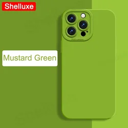 Premium Liquid Silicone Square Soft Case - Shelluxe Series for iPhone 15 (Green)