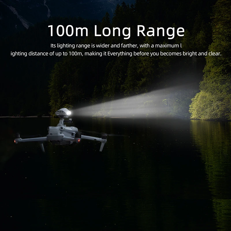 Drone DJI AVATA équipé du feu de position LED, éclairage sécurité haute visibilité pour vol de nuit