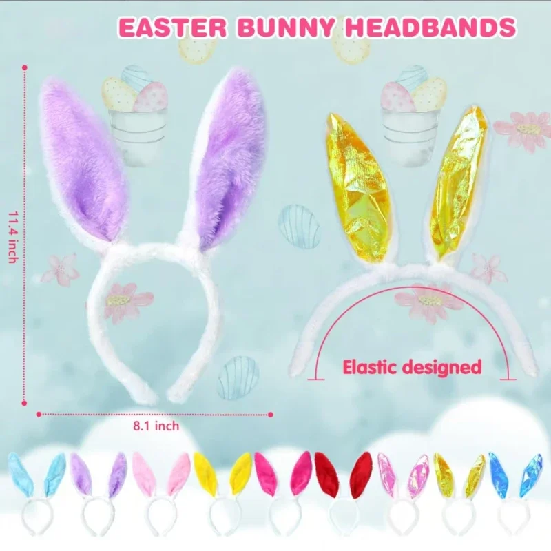 1-10PCS Easter Plush Bunny Ears Hairband Party Cosplay Hair Accessories Suitable for Adults Children Cosplay Easter Headwear