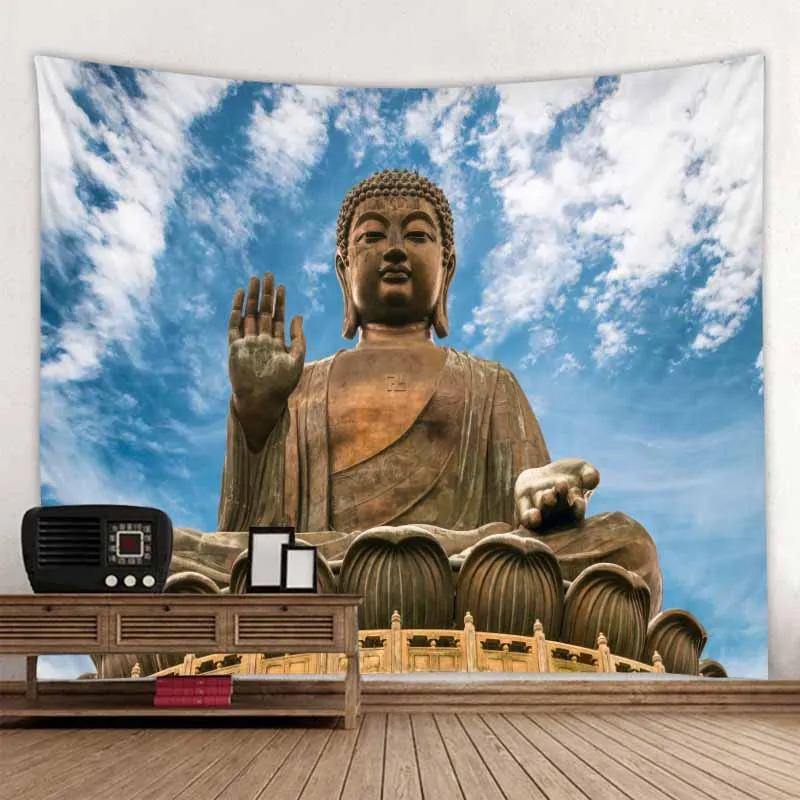 Indian Buddha Art Tapestry Wall Hanging Meditation Mandala Room Wall Decor Boho Home Aesthetics Home Decor Background Fabric