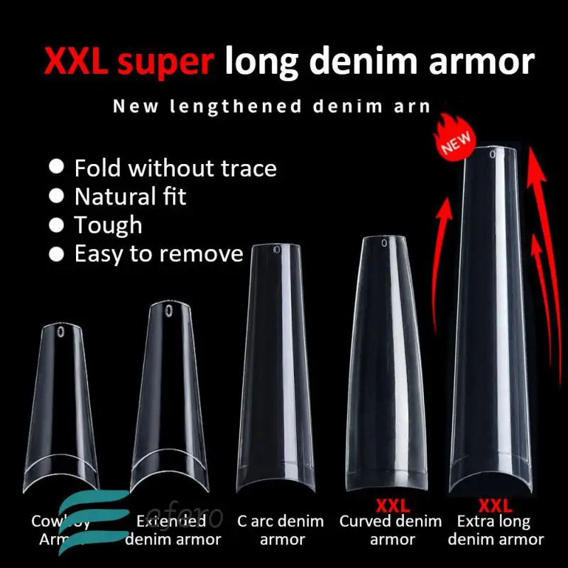 

Прозрачные натуральные сверхдлинные накладные ногти, Набор накладных ногтей, акриловые накладные ногти с полупокрытием, прозрачные салонные накладные ногти, накладные ногти