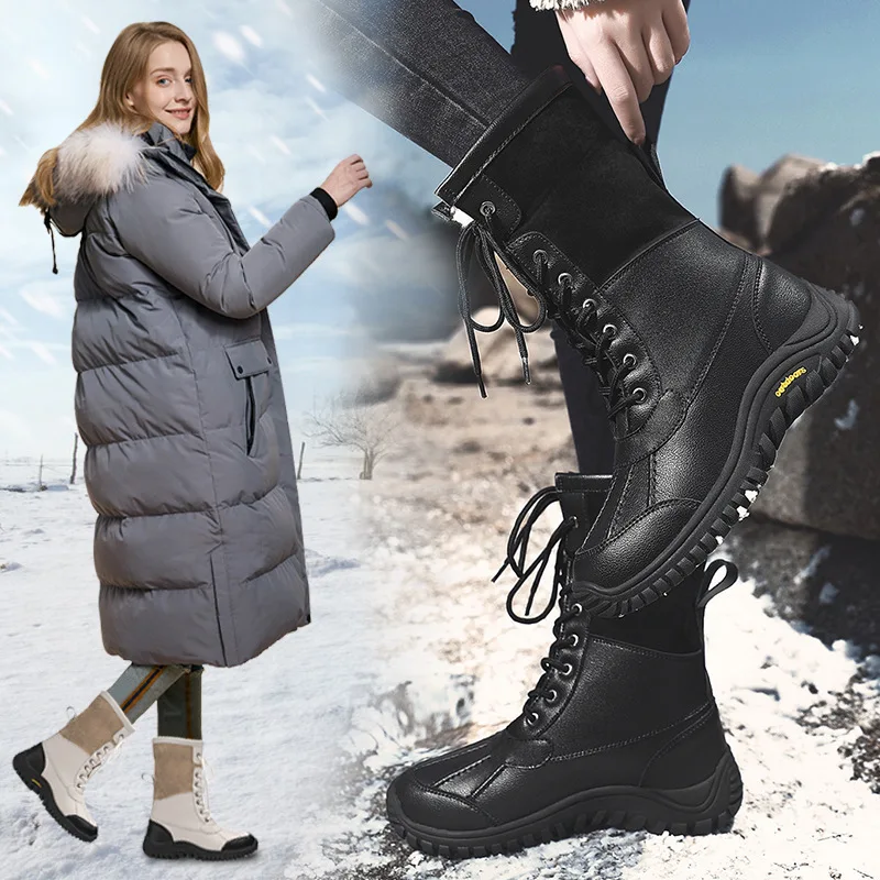 Bottes de neige antidérapantes pour homme et femme, chaussures en peluche,  solides et décontractées, pour l'extérieur, nouvelle collection hiver