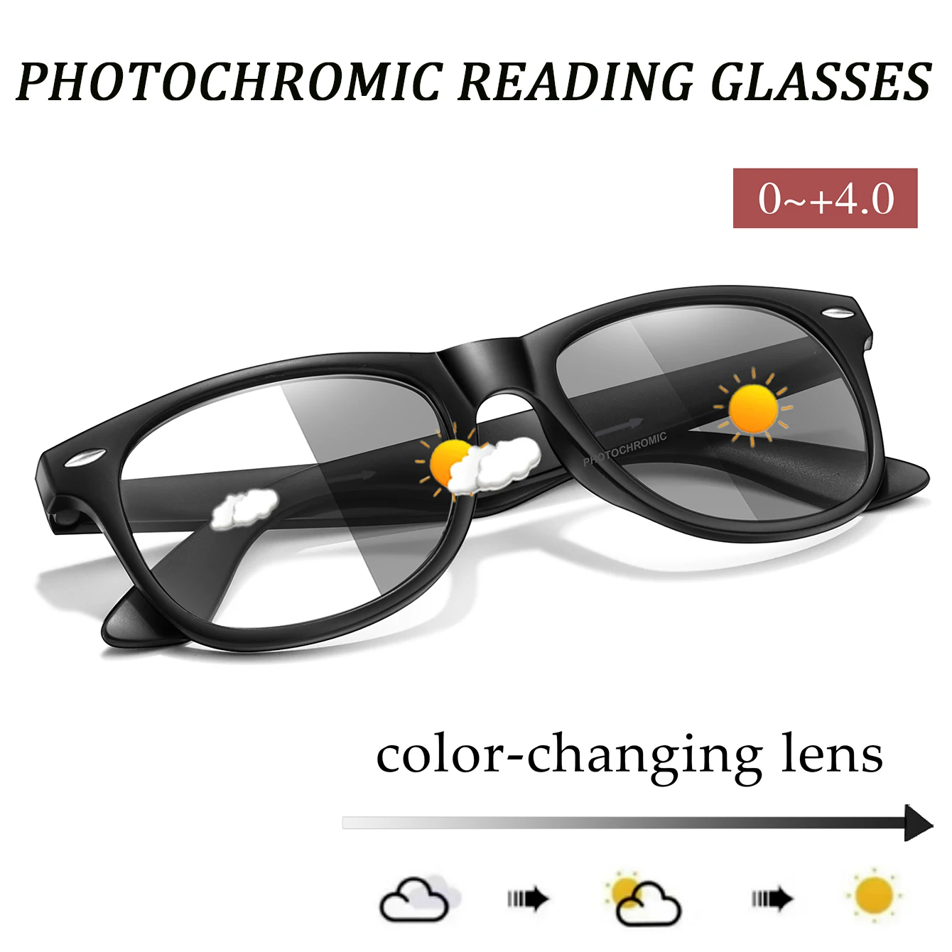 Classic Photochromic Reading Glasses Oval Frame Presbyopic Eyewear Anti Blue Light Blocking Ultralight Eyewear surfing the Web