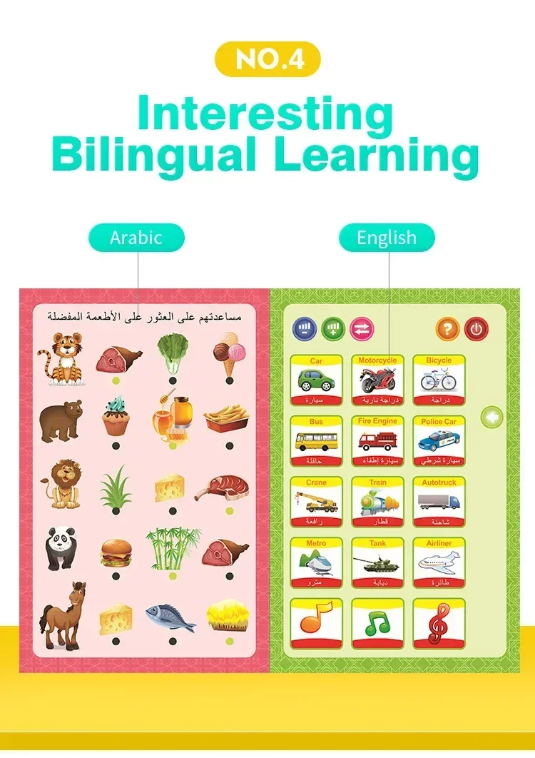 English Arabic E-book, Early Childhood Education Puzzle Children's Toys, Reading Pen Audio Book, Learning Assistant, Alphabet 5