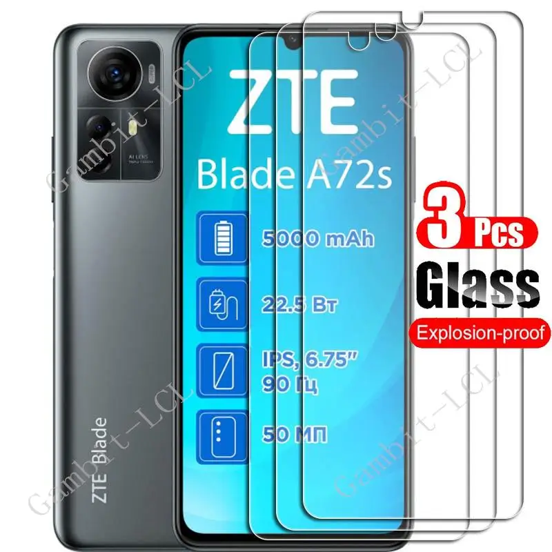 

Закаленное стекло для ZTE Optus X Max 6,75 дюйма, 1-3 шт., защитная пленка OptusXMax Blade A72s BladeA72s V41, чехол для телефона