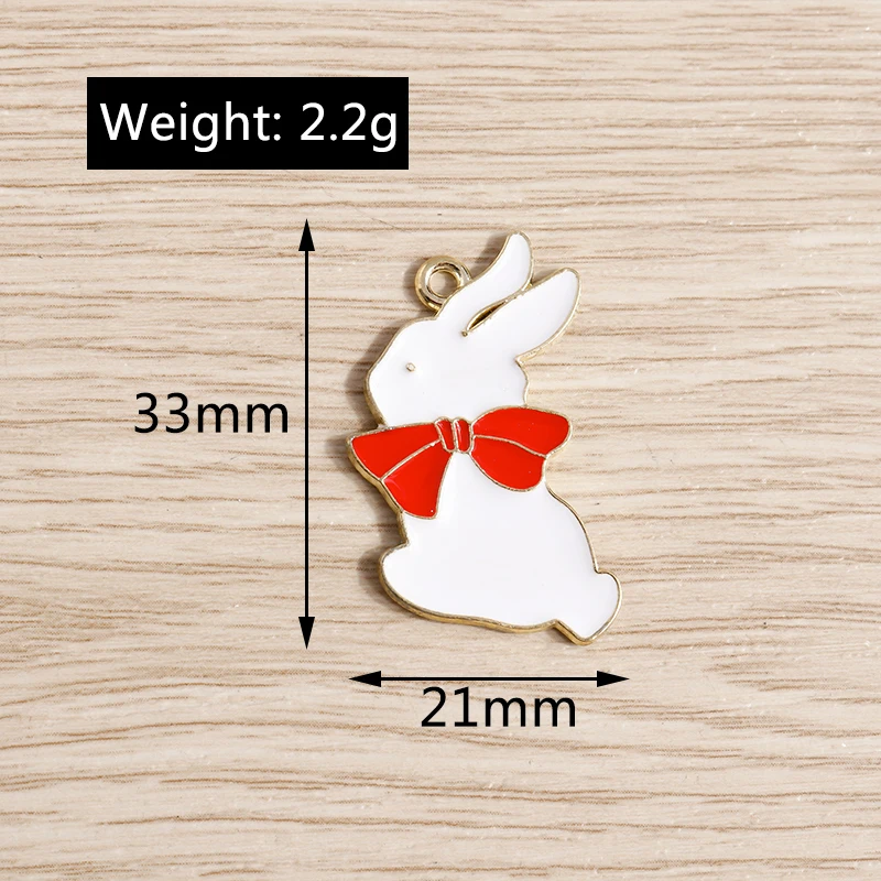 Tusember 10 Teile/los Emaille Nette Rosa Blume Kaninchen Charms DIY Schmuck Machen Tropfen Ohrring Armband Handgemachte Handwerk – Detail 16